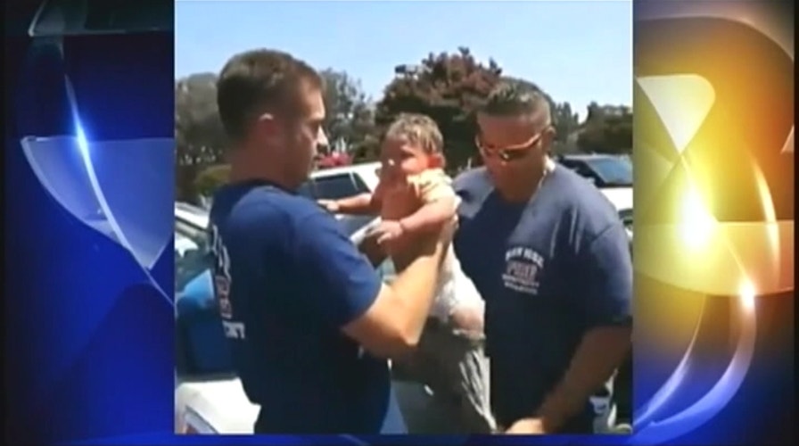 Firefighters rescue baby locked in hot car