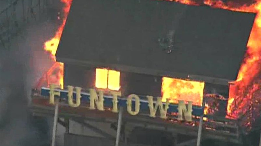 Fire destroys part of New Jersey boardwalk hit hard by Sandy