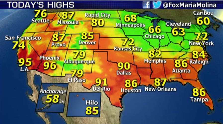 National forecast for Tuesday, September 16