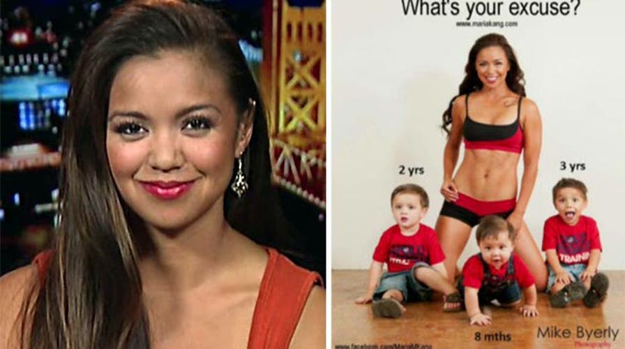 Fit mother of 3 posts picture asking 'What's your excuse?'