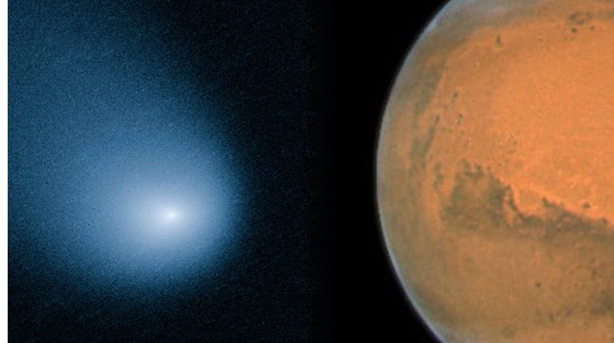 Comet makes rare close encounter with Mars
