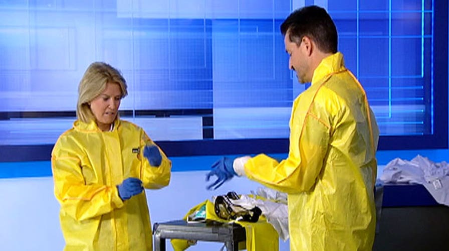 Uncut: Greta's Ebola hazmat suit simulation
