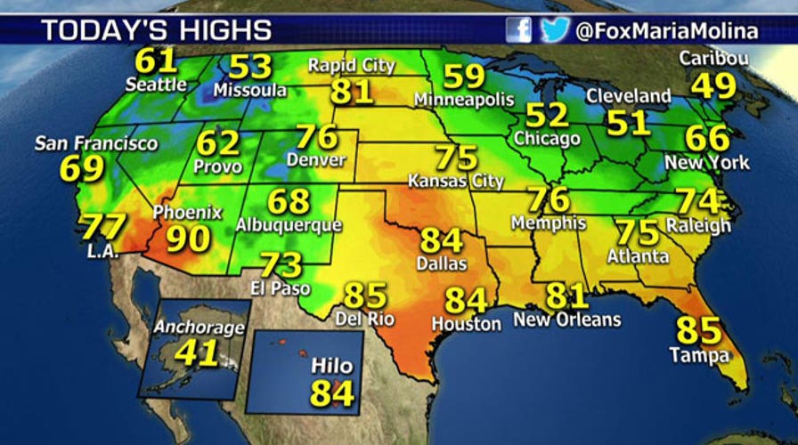 National forecast for Tuesday, October 21