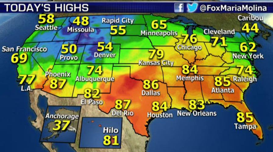 National forecast for Monday, October 27