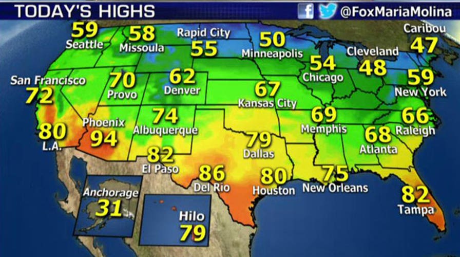 National forecast for Thursday, October 30
