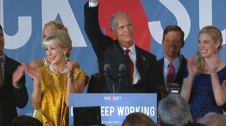 Rick Scott gives a victory speech