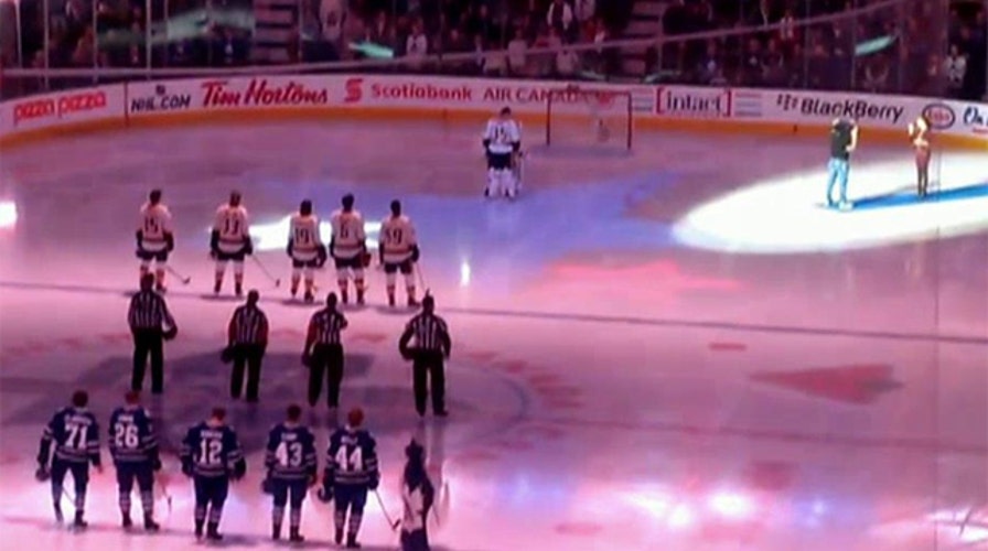 NHL crowd finishes National Anthem after microphone glitch