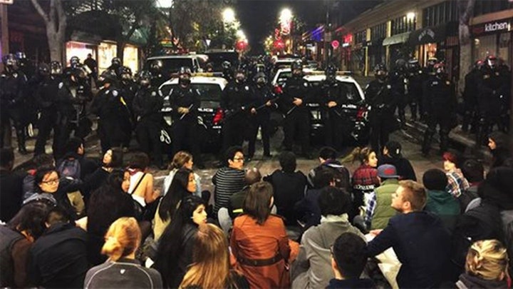 Protestors continue to gather in Berkeley, California