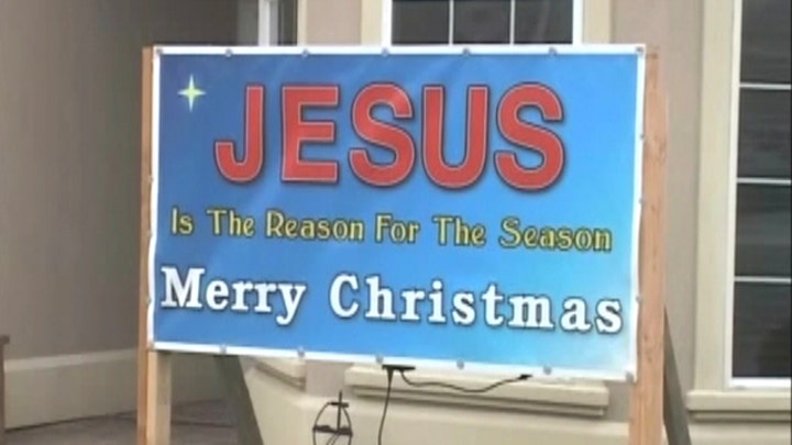 'Jesus' sign causes controversy