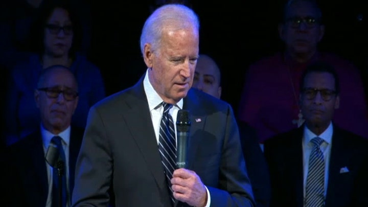Vice President Biden speaks at the funeral for Rafael Ramos