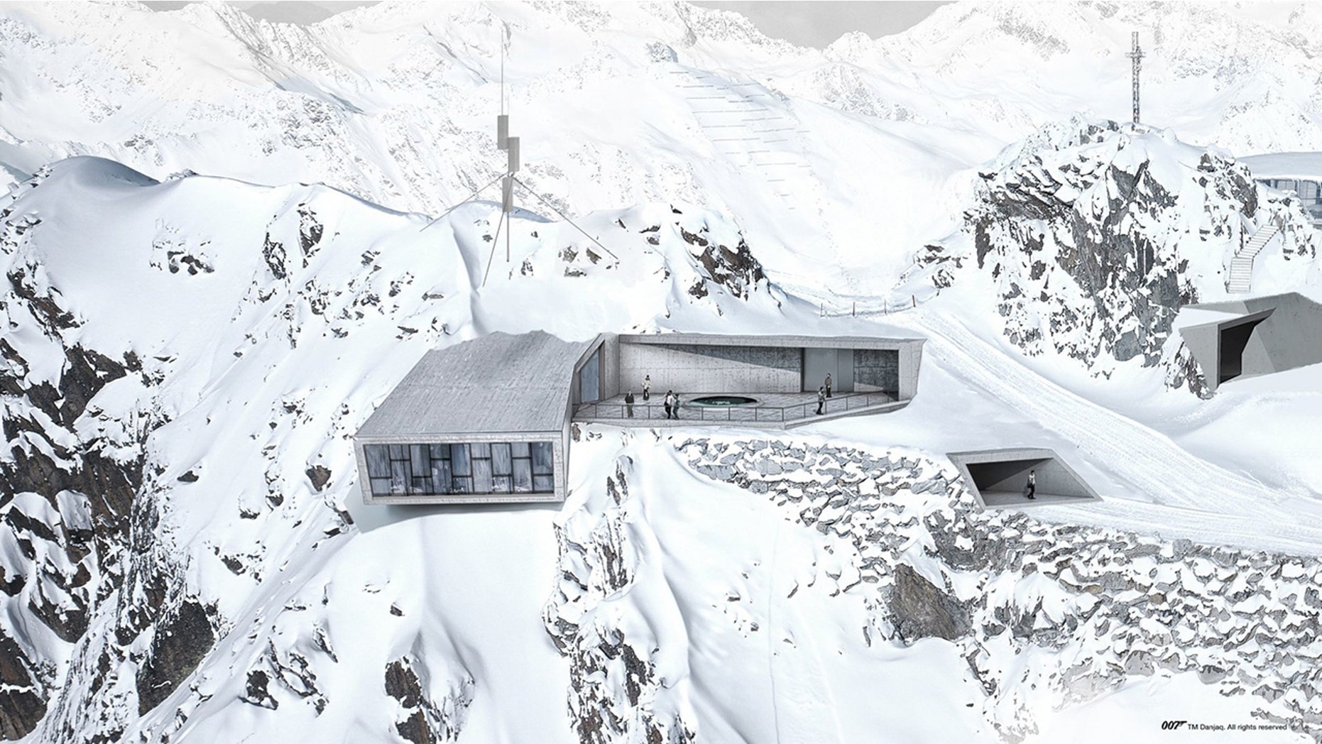 The 007 Elements museum is built inside the summit of the Gaislachkogl Mountain in Sölden.