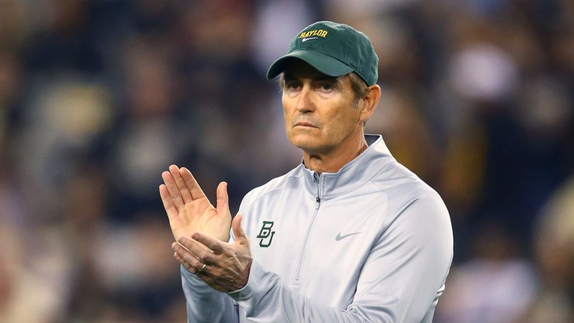Jan 1, 2014; Glendale, AZ, USA; Baylor Bears head coach Art Briles against the Central Florida Knights during the Fiesta Bowl at University of Phoenix Stadium. Mandatory Credit: Mark J. Rebilas-USA TODAY Sports