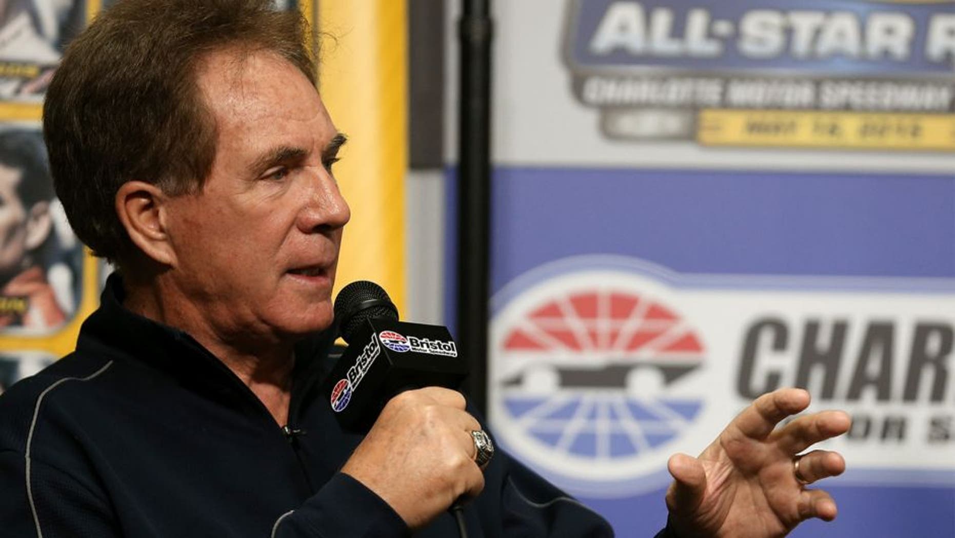 BRISTOL, TN - APRIL 17: Team owner Darrell Waltrip speaks to the media during a press conference prior to practice for the NASCAR Sprint Cup Series Food City 500 at Bristol Motor Speedway on April 17, 2015 in Bristol, Tennessee. (Photo by Sarah Glenn/NASCAR via Getty Images)