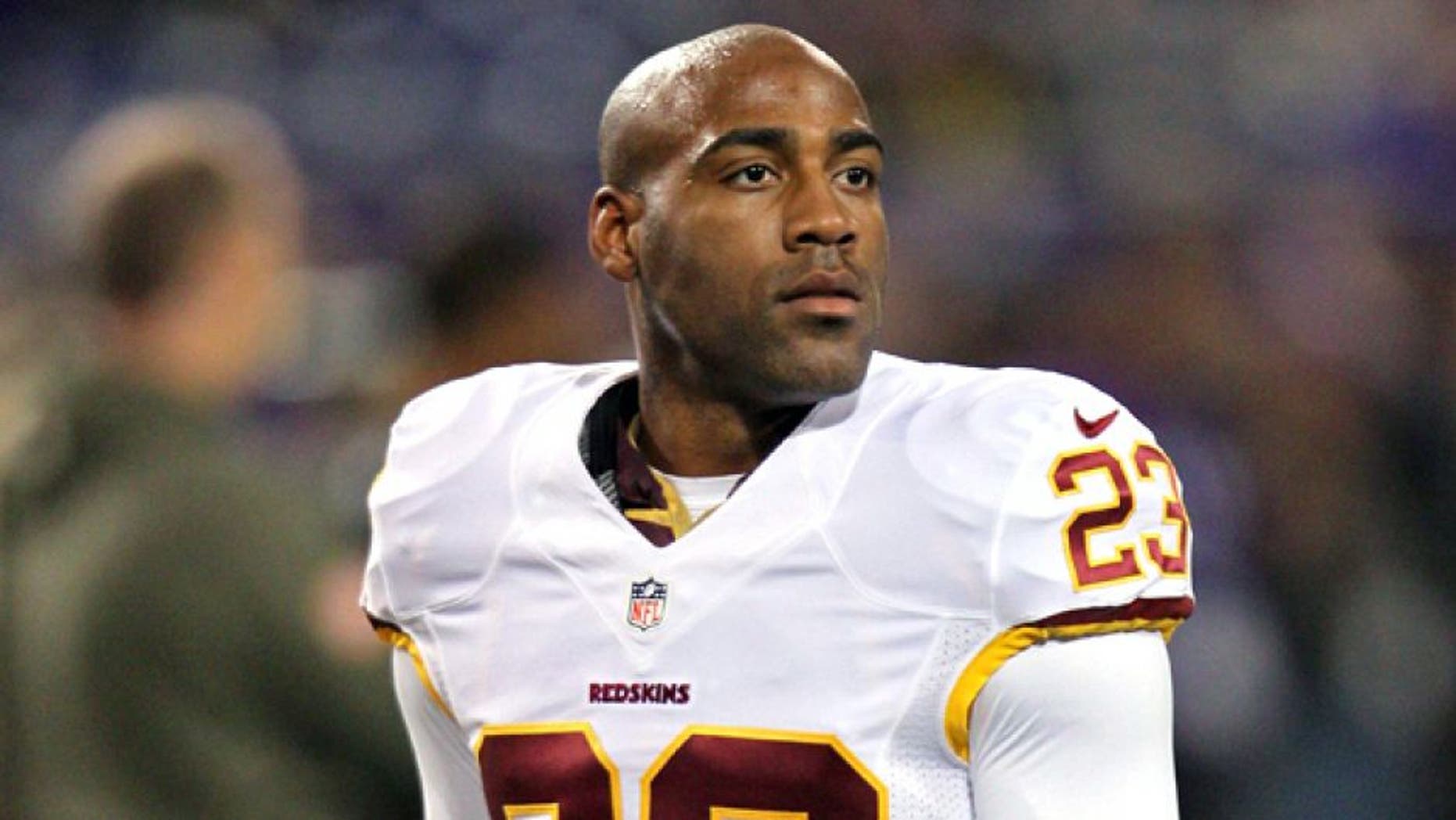 Nov 7, 2013; Minneapolis, MN, USA; Washington Redskins cornerback DeAngelo Hall (23) against the Minnesota Vikings at Mall of America Field at H.H.H. Metrodome. The Vikings defeated the Redskins 34-27. Mandatory Credit: Brace Hemmelgarn-USA TODAY Sports
