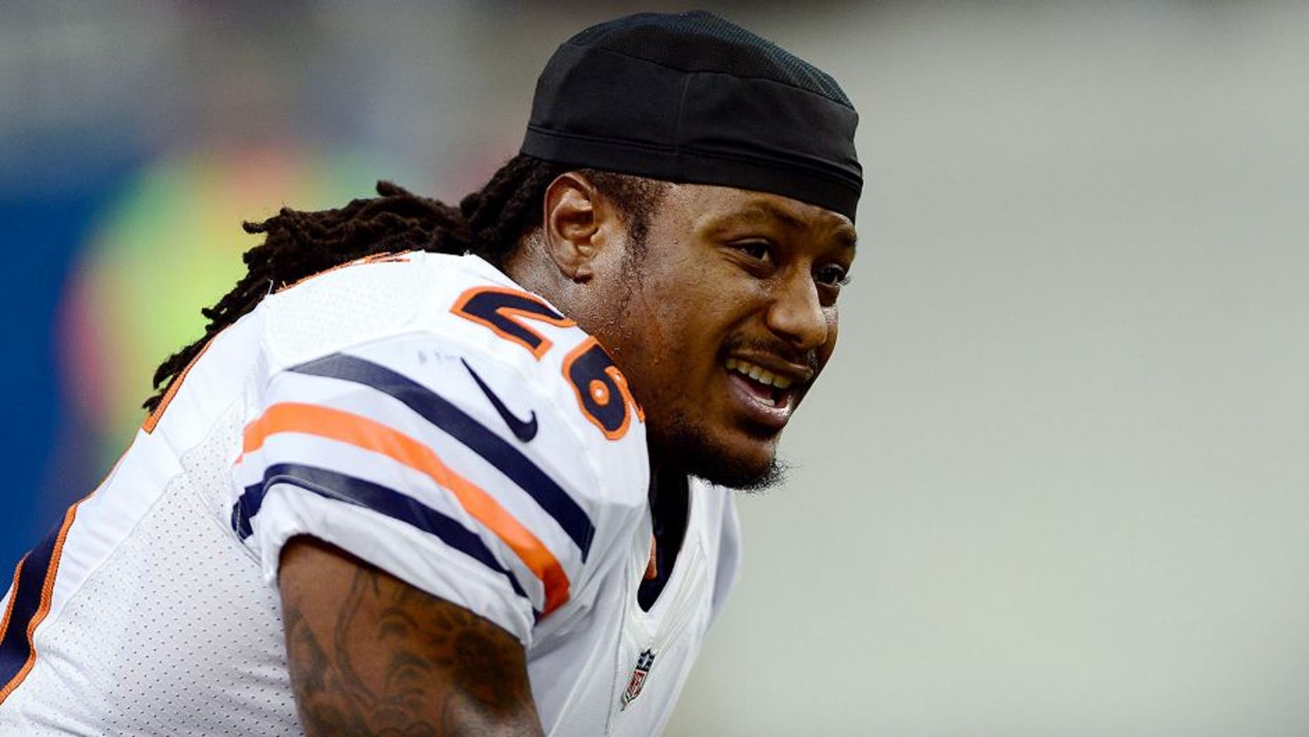 Nov 27, 2014; Detroit, MI, USA; Chicago Bears cornerback Tim Jennings (26) against the Detroit Lions at Ford Field. Mandatory Credit: Andrew Weber-USA TODAY Sports