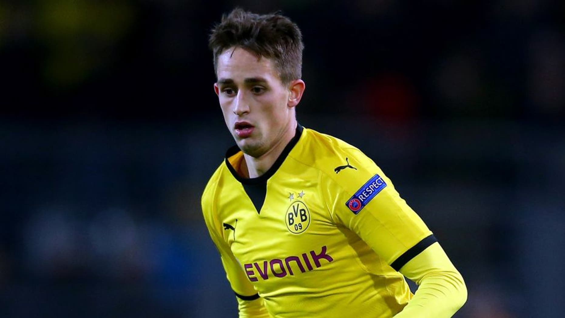 DORTMUND, GERMANY - DECEMBER 10: Adnan Januzaj of Dortmund runs with the ball during the UEFA Europa League group C match between Borussia Dortmund and PAOK FC at Signal Iduna Park on December 10, 2015 in Dortmund, Germany. (Photo by Christof Koepsel/Bongarts/Getty Images)