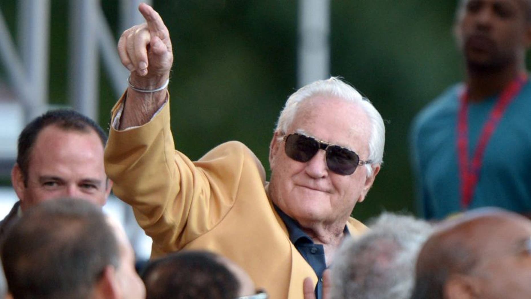Aug 3, 2013; Canton, OH, USA; Miami Dolphins former coach Don Shula at the 2013 Pro Football Hall of Fame Enshrinement at Fawcett Stadium. Mandatory Credit: Kirby Lee-USA TODAY Sports