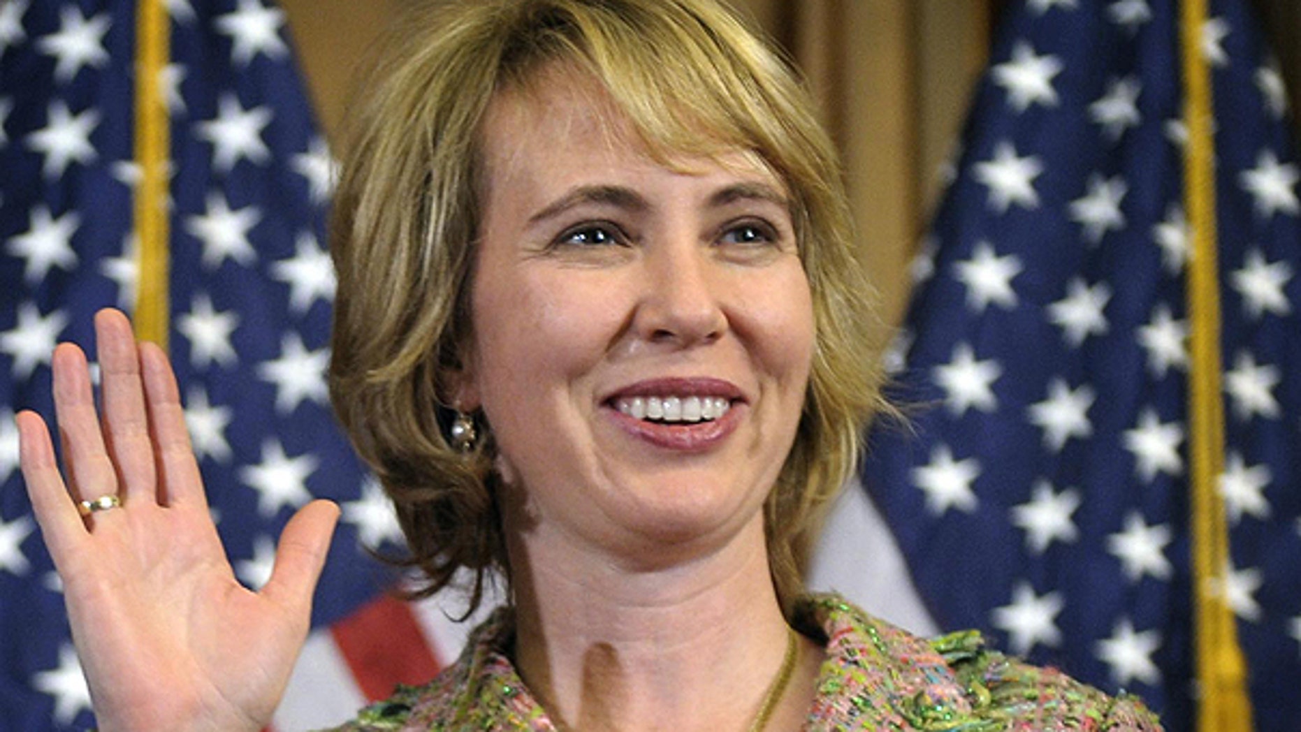 Jan. 5: Rep. Gabrielle Giffords, D-Ariz., takes part in a reenactment of her swearing-in, on Capitol Hill in Washington.