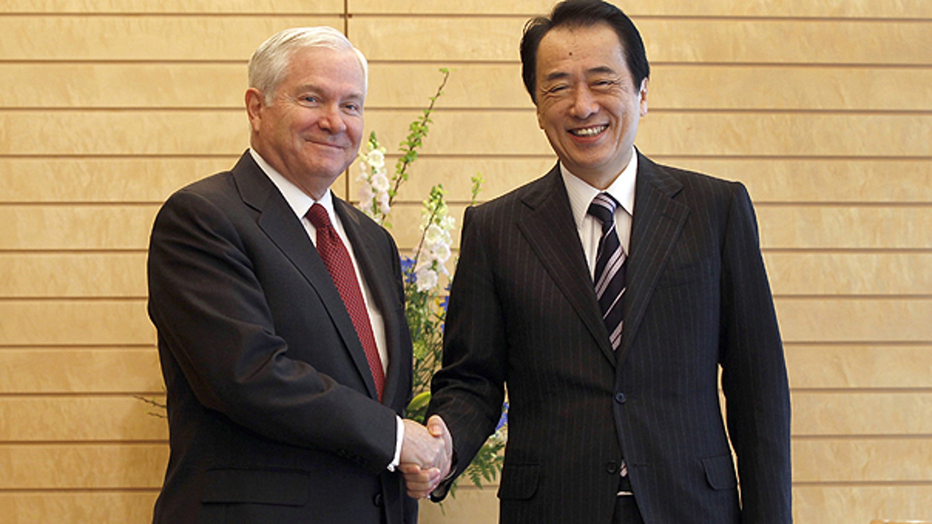 Jan. 13: .S. Secretary of Defense Robert Gates, left, meets with Japan's Prime Minister Naoto Kan at prime minister's official residence in Tokyo.