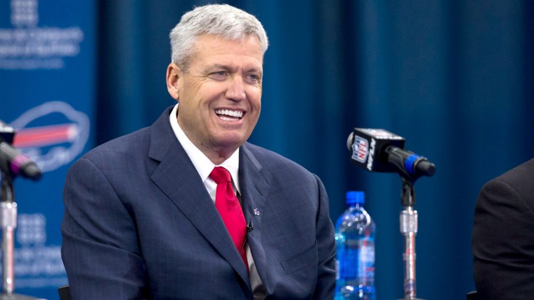 ORCHARD PARK, NY - JANUARY 14: Rex Ryan attends a press conference announcing his arrival as head coach of the Buffalo Bills on January 14, 2015 at Ralph Wilson Stadium in Orchard Park, New York. (Photo by Brett Carlsen/Getty Images)