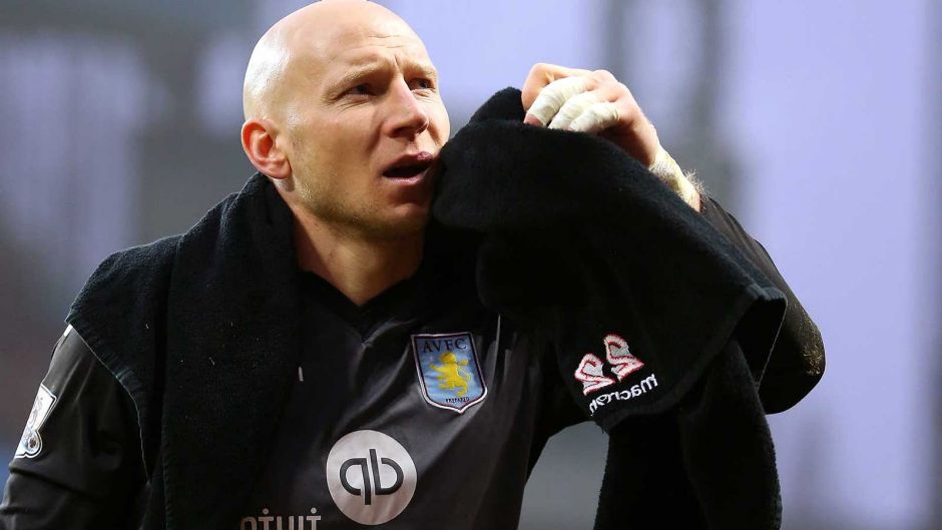 BIRMINGHAM, ENGLAND - DECEMBER 13: Brad Guzan of Aston Villa during the Barclays Premier League match between Aston Villa and Arsenal at Villa Park on December 13, 2015 in Birmingham, England. (Photo by James Baylis - AMA/Getty Images)