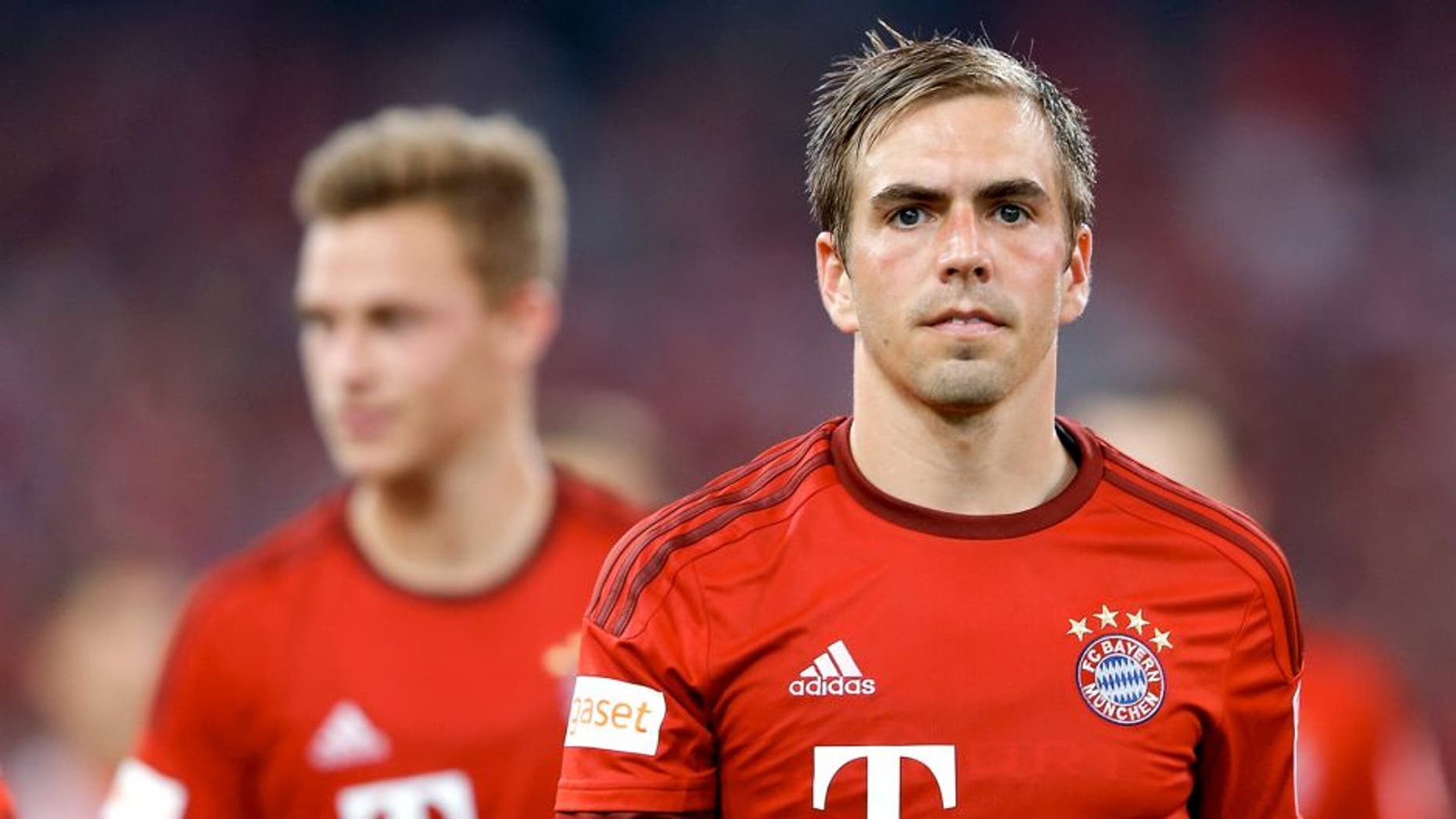 BEIJING, CHINA - JULY 18: Phillip Lahm of FC Bayern Muenchen looks on during the international friendly match between FC Bayern Muenchen and Valencia FC during the Audi Football Summit Beijing 2015 at National Stadium on July 18, 2015 in Beijing, China. (Photo by Lintao Zhang/Getty Images)