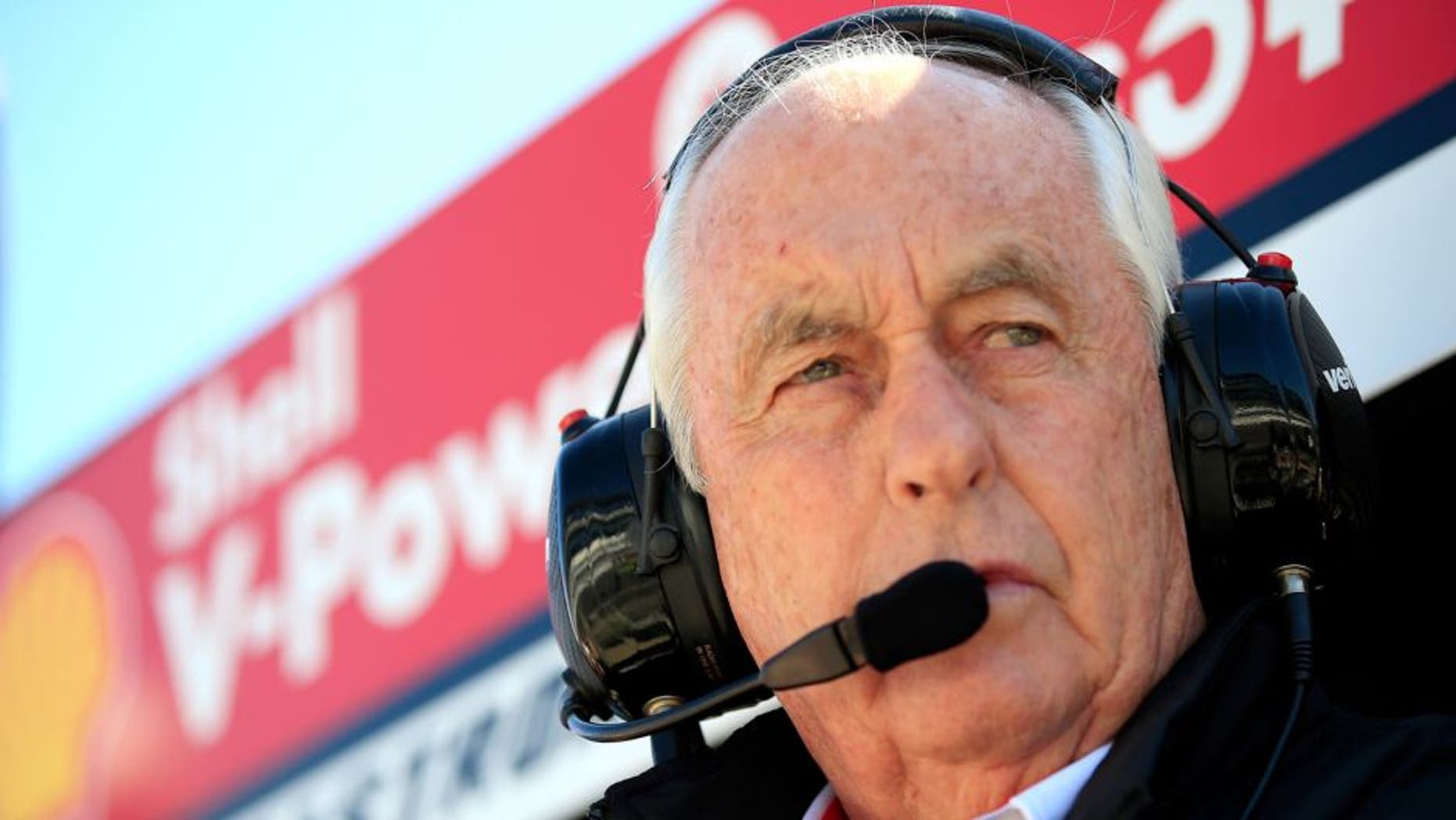 INDIANAPOLIS, IN - MAY 22: Team Penske owner Roger Penske watches during final practice on Carb Day for the 99th running of the Indianapolis 500 mile race at Indianapolis Motorspeedway on May 22, 2015 in Indianapolis, Indiana. (Photo by Jamie Squire/Getty Images)