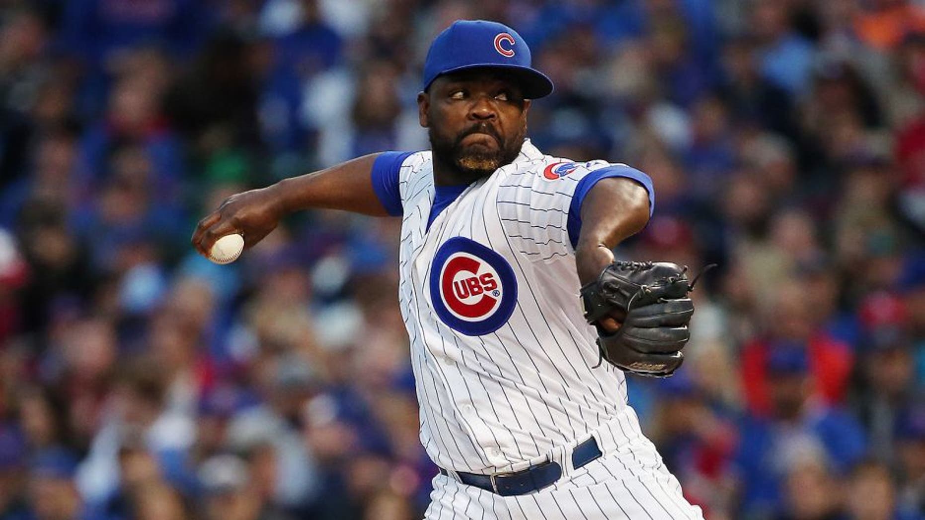 CHICAGO, IL - OCTOBER 13: Fernando Rodney #57 of the Chicago Cubs throws a pitch in the sixth inning against the St. Louis Cardinals during game four of the National League Division Series at Wrigley Field on October 13, 2015 in Chicago, Illinois. (Photo by Jonathan Daniel/Getty Images)