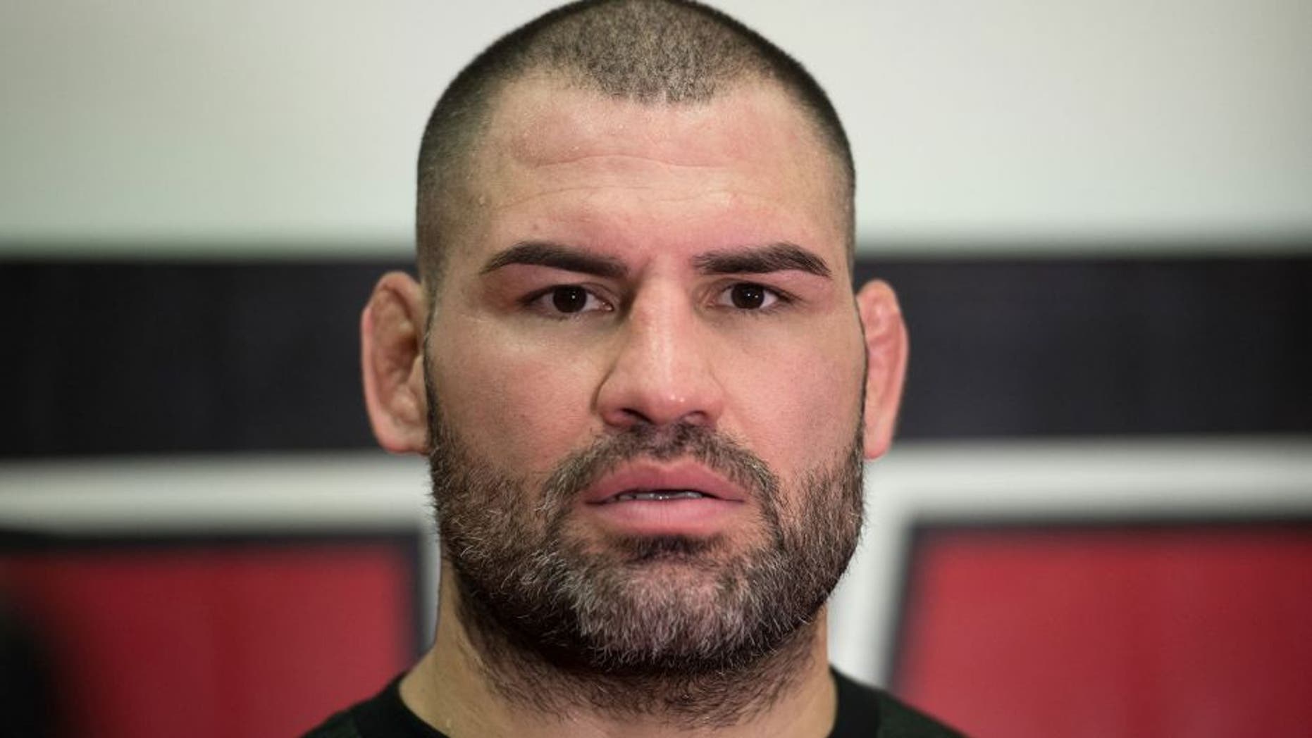 SAN JOSE, CA - JANUARY 05: Cain Velasquez speaks to the media after his workout during a media day at American Kickboxing Academy on January 5, 2016 in San Jose, California. (Photo by Brandon Magnus/Zuffa LLC/Zuffa LLC via Getty Images)