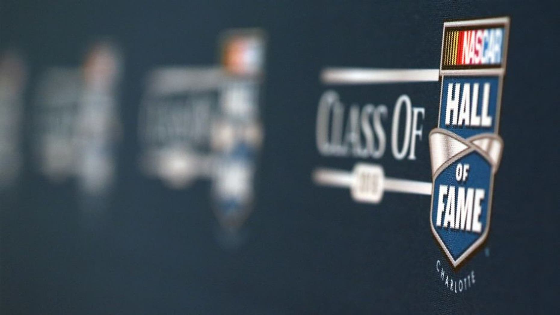 CHARLOTTE, NC - MAY 20: A sign is seen during the NASCAR Hall of Fame Class of 2016 Announcement at NASCAR Hall of Fame on May 20, 2015 in Charlotte, North Carolina. (Photo by Sarah Crabill/NASCAR via Getty Images)