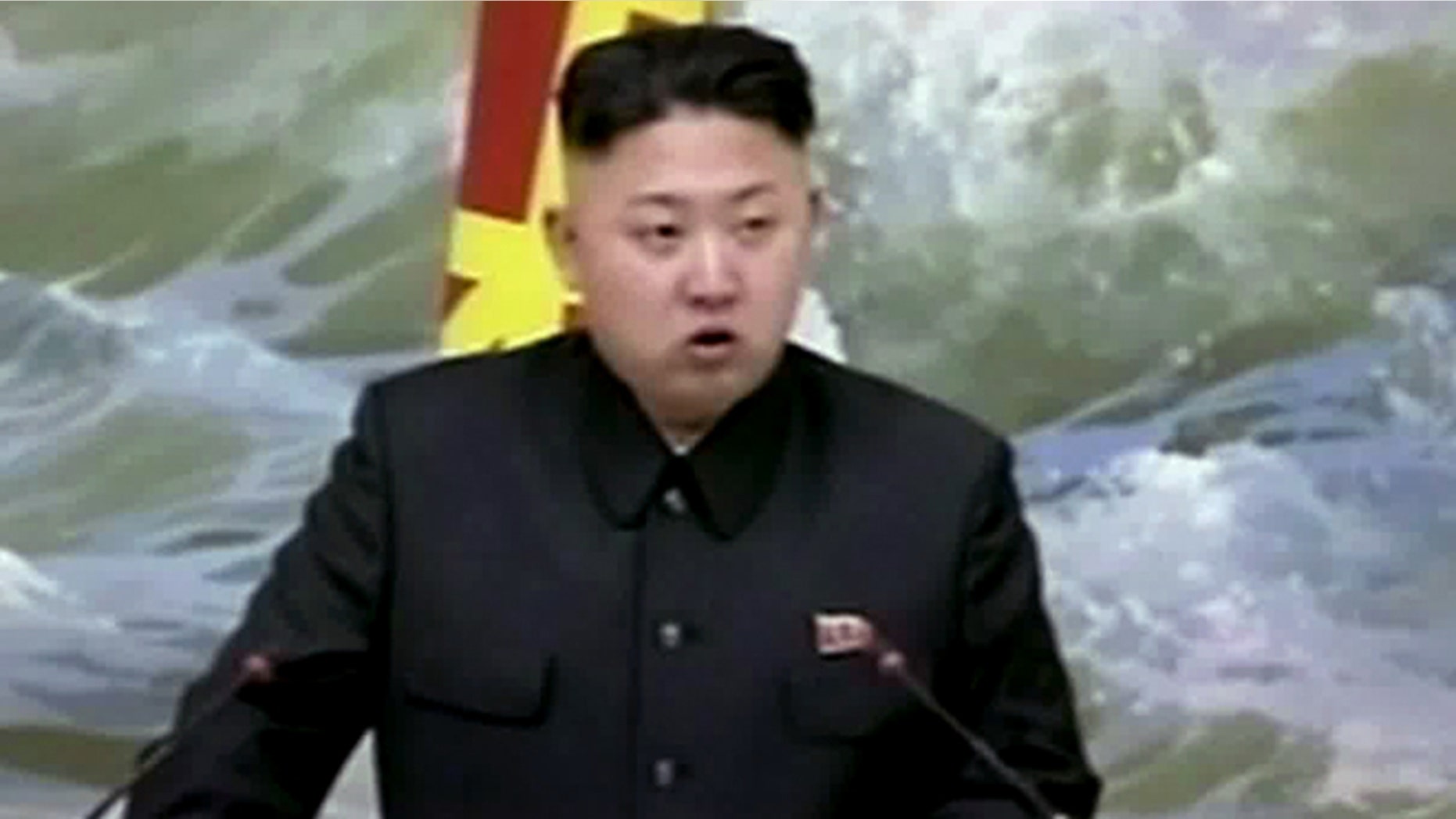 FILE - In this Dec. 21, 2012 file image made from video, North Korean leader Kim Jong Un speaks at a banquet for rocket scientists in Pyongyang, North Korea.