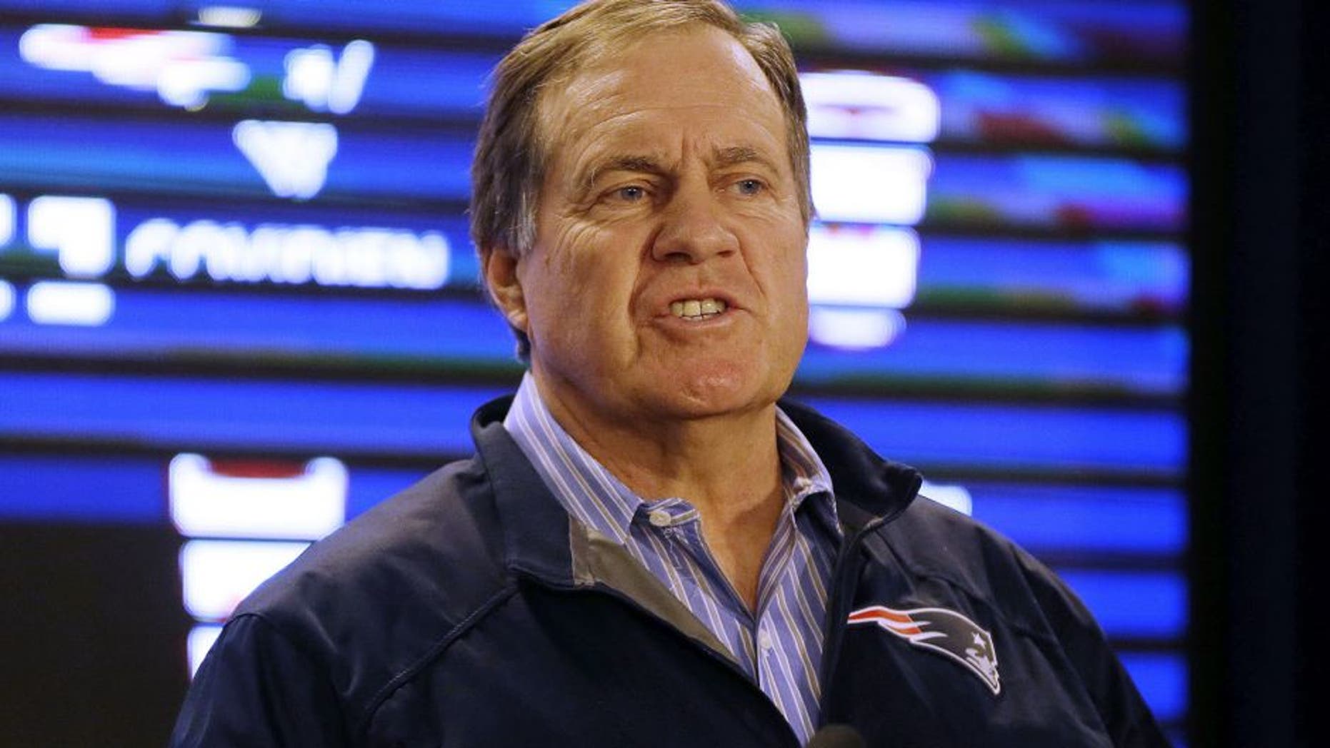 New England Patriots football head coach Bill Belichick speaks during an NFL football news conference at Gillette Stadium, Saturday, Jan. 24, 2015, in Foxborough, Mass., where he defended the way his team preps its game balls. (AP Photo/Steven Senne)