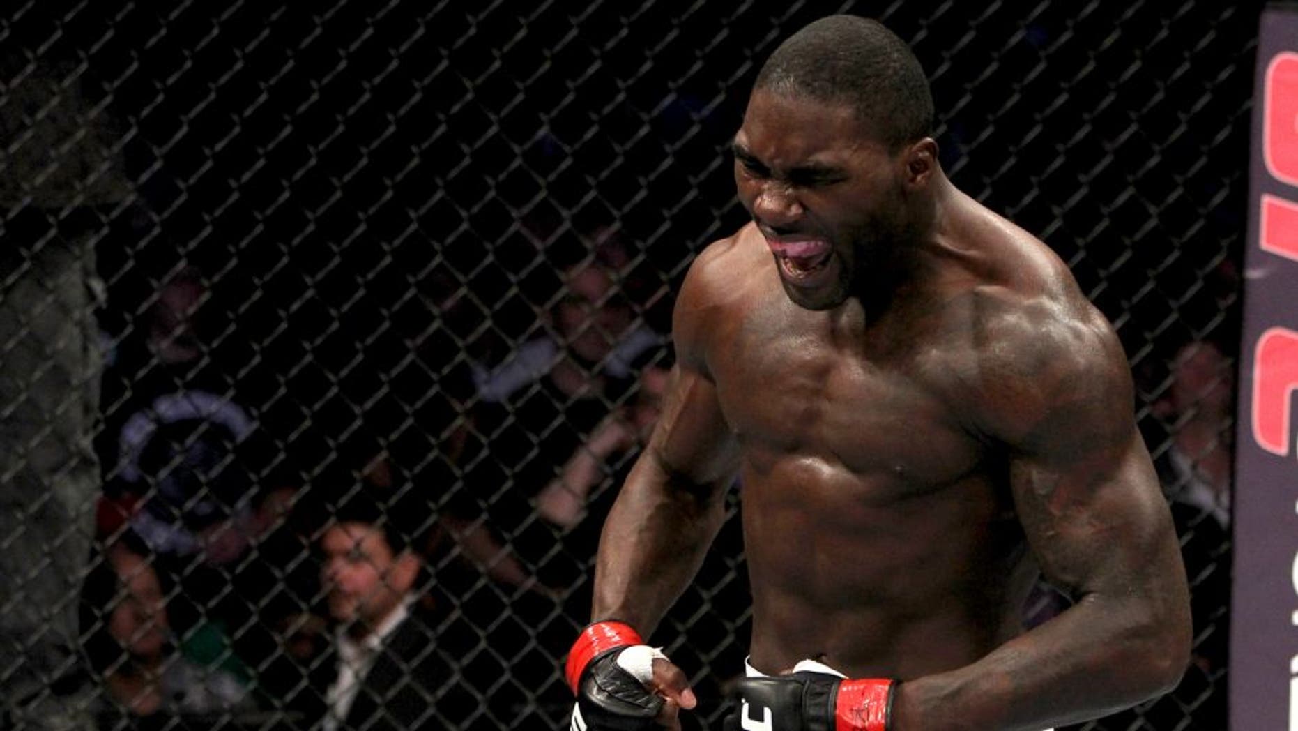 WASHINGTON, DC - OCTOBER 01: Anthony Johnson reacts after knocking out Charlie Brenneman during the UFC on Versus event at the Verizon Center on October 1, 2011 in Washington, DC. (Photo by Josh Hedges/Zuffa LLC/Zuffa LLC via Getty Images)