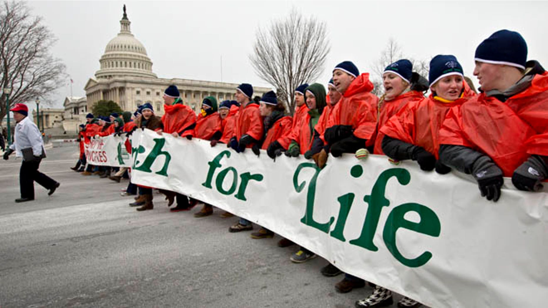 Jan. 25, 2013: Anti-abortion activists march past the Capitol in Washington to the Supreme Court as they observe the 40th anniversary of the Roe v. Wade decision.