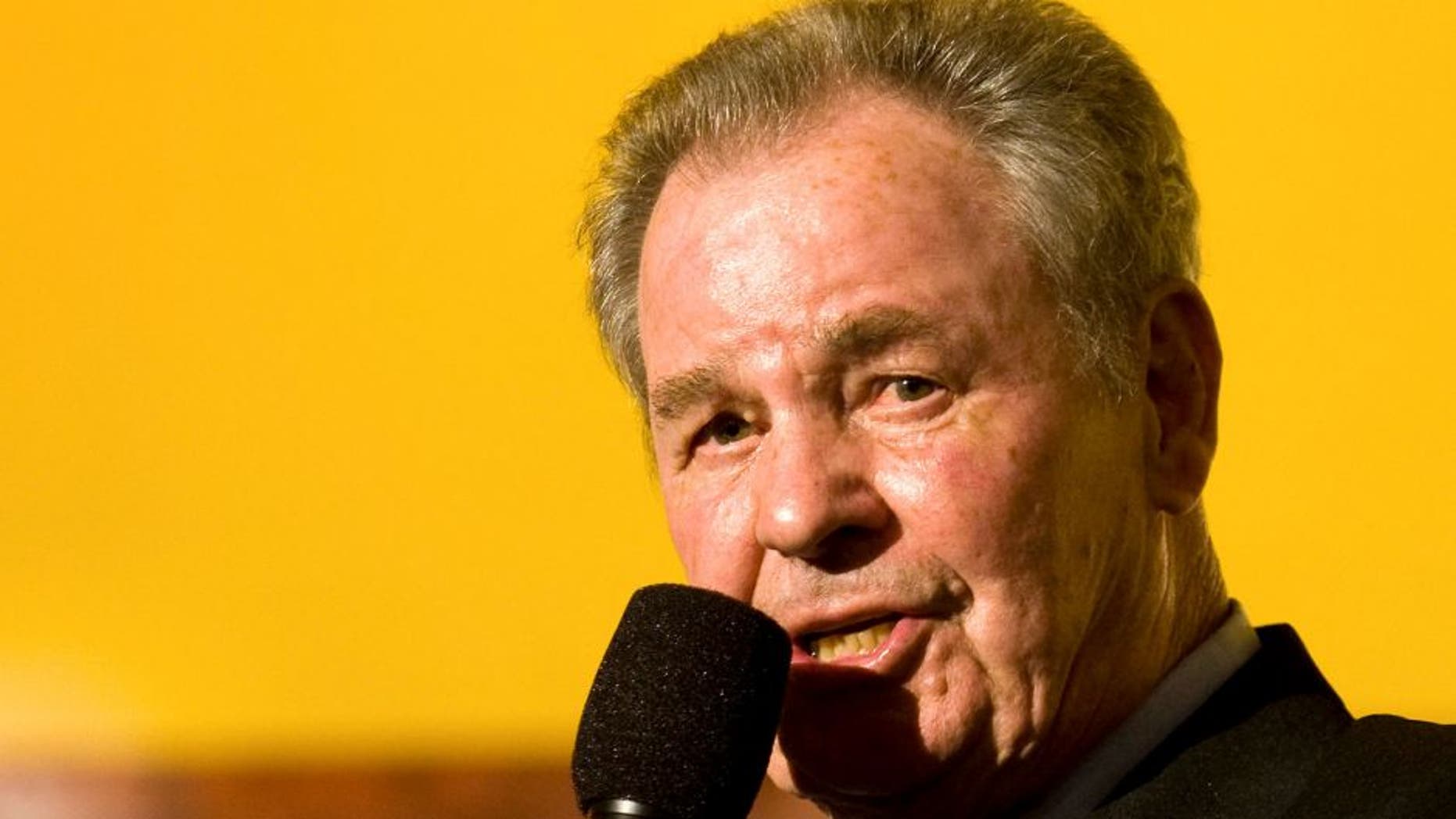 CHARLOTTE, NC - MAY 20: MRN's Barney Hall speaks during the Inaugural Induction Dinner at the NASCAR Hall of Fame on May 20, 2010 in Charlotte, North Carolina. (Photo by Chris Keane/Getty Images for NASCAR)
