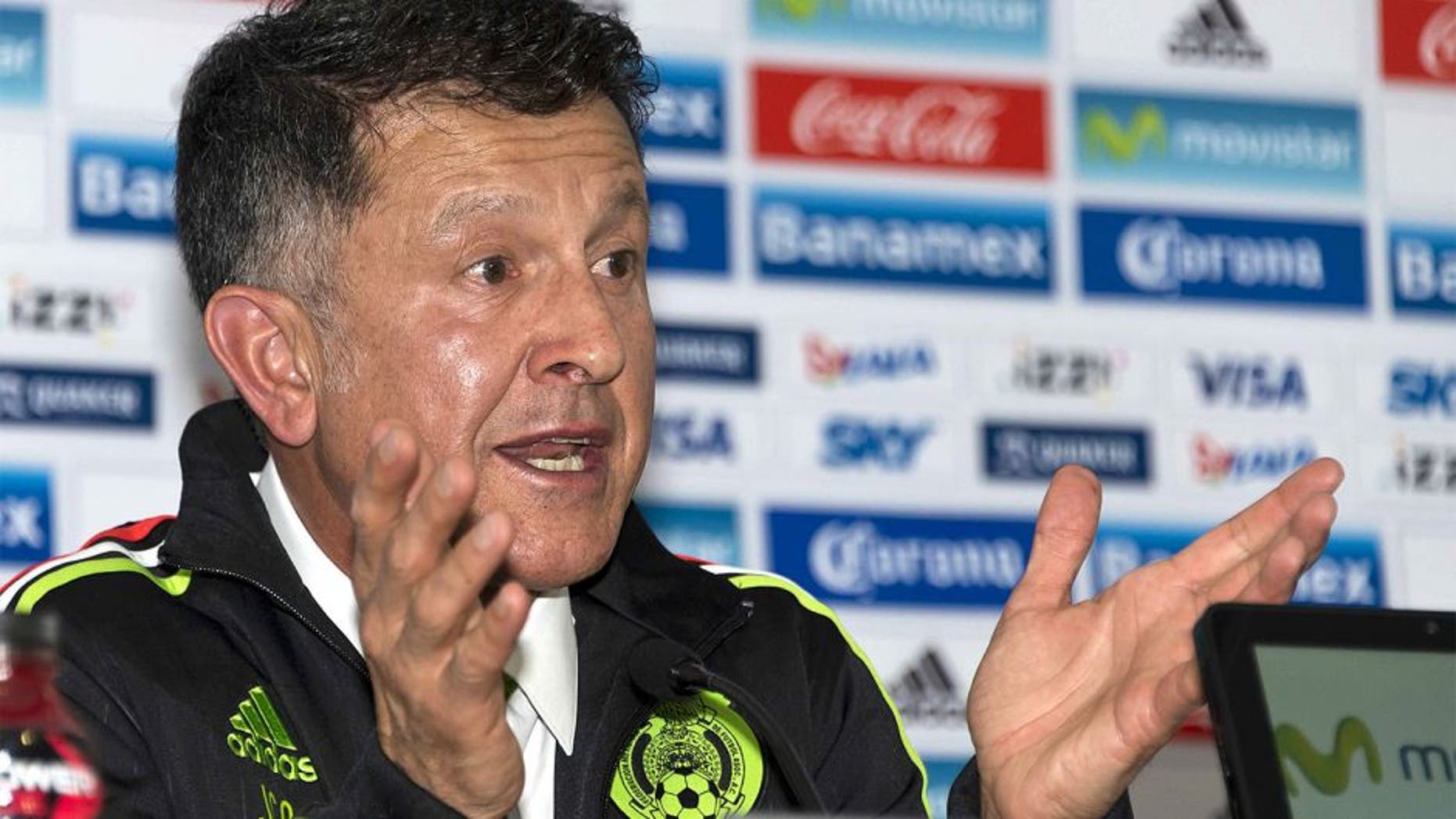 Colombian Juan Carlos Osorio speaks to journalists during a press conference in Mexico City on October 14, 2015. Osorio was announced as the new coach of the Mexican National football team. AFP PHOTO/OMAR TORRES (Photo credit should read OMAR TORRES/AFP/Getty Images)