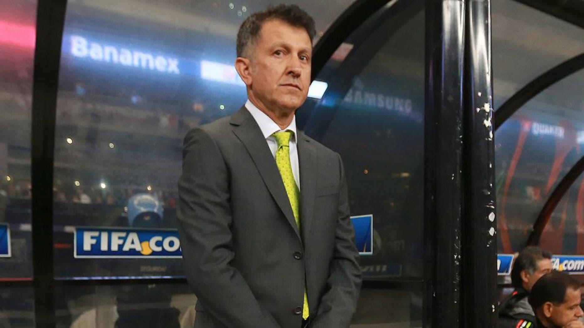 MEXICO CITY, MEXICO - NOVEMBER 13: Juan Carlos Osorio coach of Mexico looks on during the match between Mexico and El Salvador as part of the 2018 FIFA World Cup Qualifiers at Azteca Stadium on November 13, 2015 in Mexico City, Mexico. (Photo by Hector Vivas/LatinContent/Getty Images)