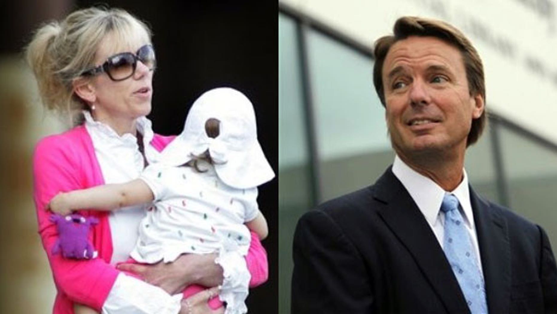 Rielle Hunter, with child, and former presidential candidate John Edwards.