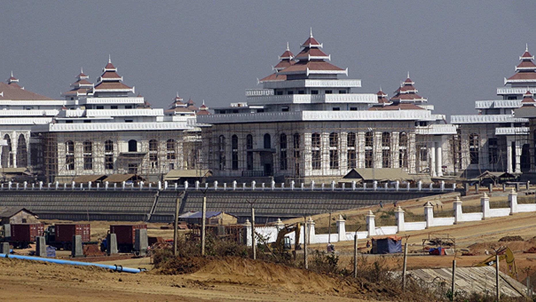 In this photo taken Feb. 6, 2010, new parliament buildings are under construction in Naypyitaw.