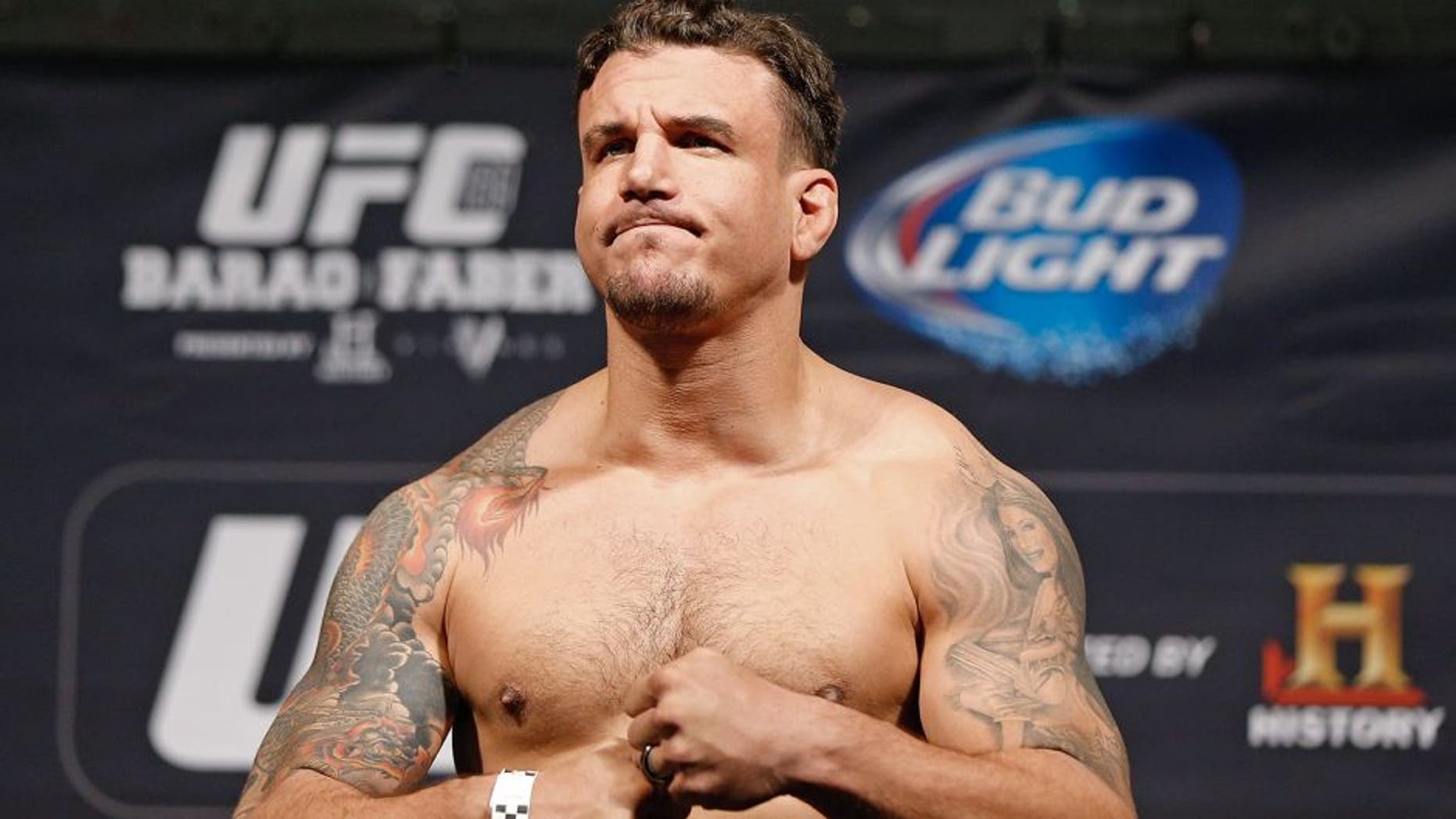 NEWARK, NJ - JANUARY 31: Frank Mir weighs in during the UFC 169 weigh-in at the Prudential Center on January 31, 2014 in Newark, New Jersey. (Photo by Josh Hedges/Zuffa LLC/Zuffa LLC via Getty Images)