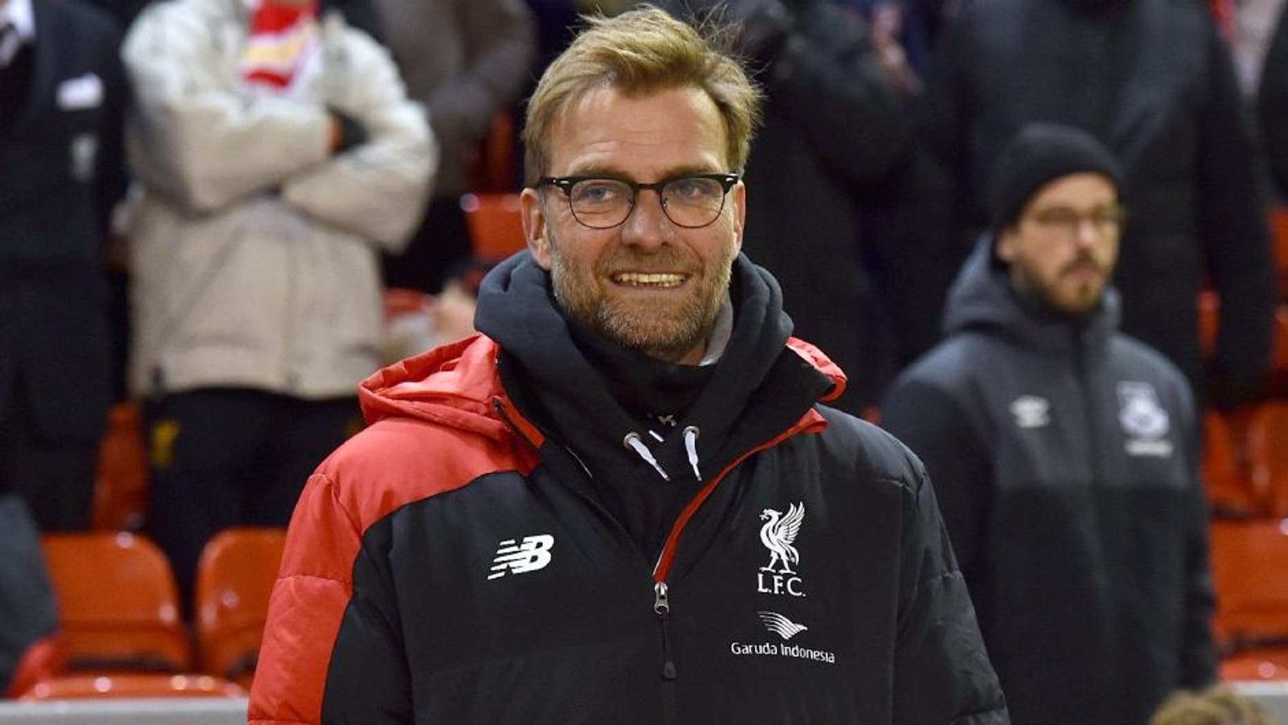 LIVERPOOL, ENGLAND - JANUARY 30: (THE SUN OUT, THE SUN ON SUNDAY OUT) Jurgen Klopp manager of Liverpool reacts during The Emirates FA Cup Fourth Round between Liverpool and West Ham United at Anfield on January 30, 2016 in Liverpool, England. (Photo by John Powell/Liverpool FC via Getty Images)