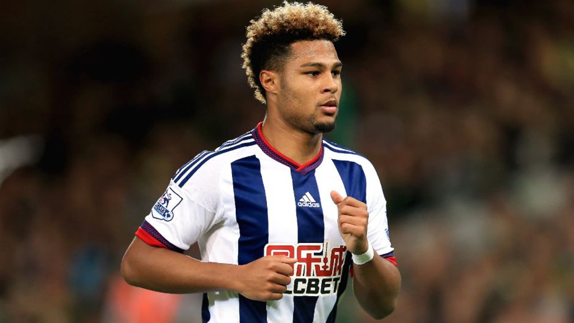 NORWICH, ENGLAND - SEPTEMBER 23: Serge Gnabry of West Bromwich Albion during the Capital One Cup Third Round match between Norwich City and West Bromwich Albion at Carrow Road on September 23, 2015 in Norwich, England. (Photo by Stephen Pond/Getty Images)
