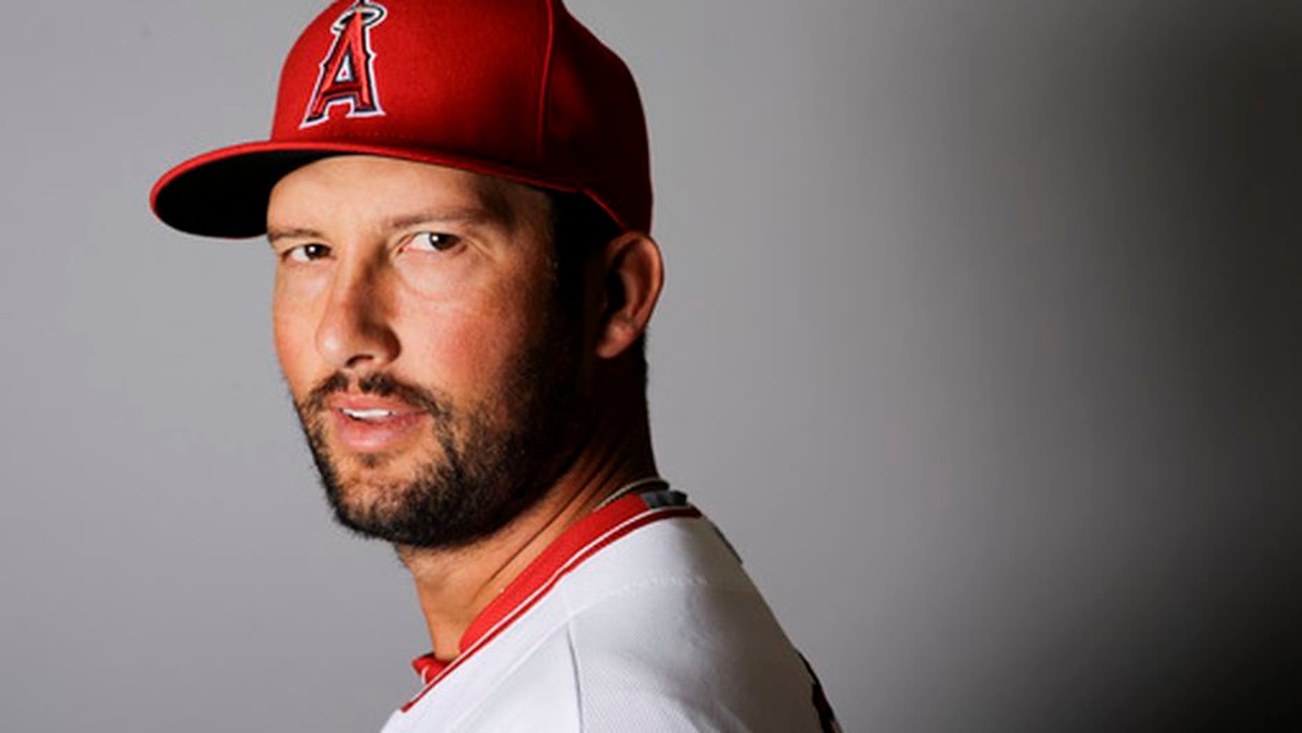 FILE - This is a 2016 file photo showing Huston Street of the Los Angeles Angels baseball team. Street said Tuesday, Dec. 13, 2016, that he disagrees with Major League Baseball's ban on the hazing ritual of dressing up rookies in costumes that include women's outfits. (AP Photo/Chris Carlson, File)