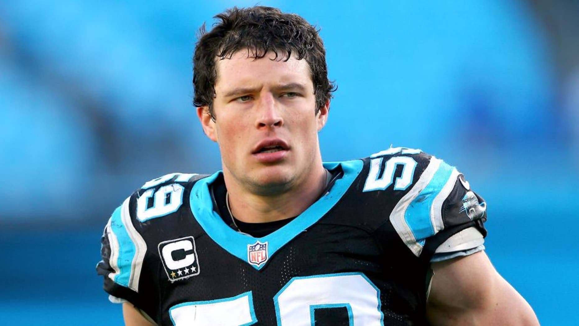 CHARLOTTE, NC - DECEMBER 01: Luke Kuechly #59 of the Carolina Panthers during their game at Bank of America Stadium on December 1, 2013 in Charlotte, North Carolina. (Photo by Streeter Lecka/Getty Images) *** Local Caption *** Luke Kuechly