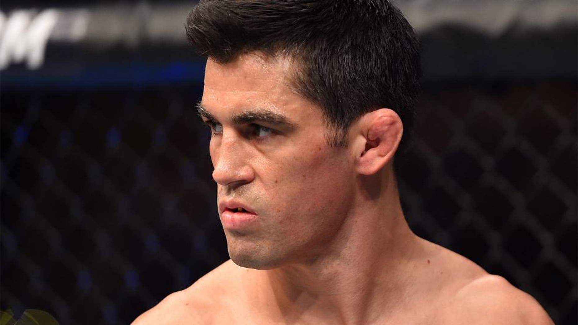 BOSTON, MA - JANUARY 17: Dominick Cruz stands in the Octagon before his UFC bantamweight championship bout against TJ Dillashaw during the UFC Fight Night event inside TD Garden on January 17, 2016 in Boston, Massachusetts. (Photo by Jeff Bottari/Zuffa LLC/Zuffa LLC via Getty Images)