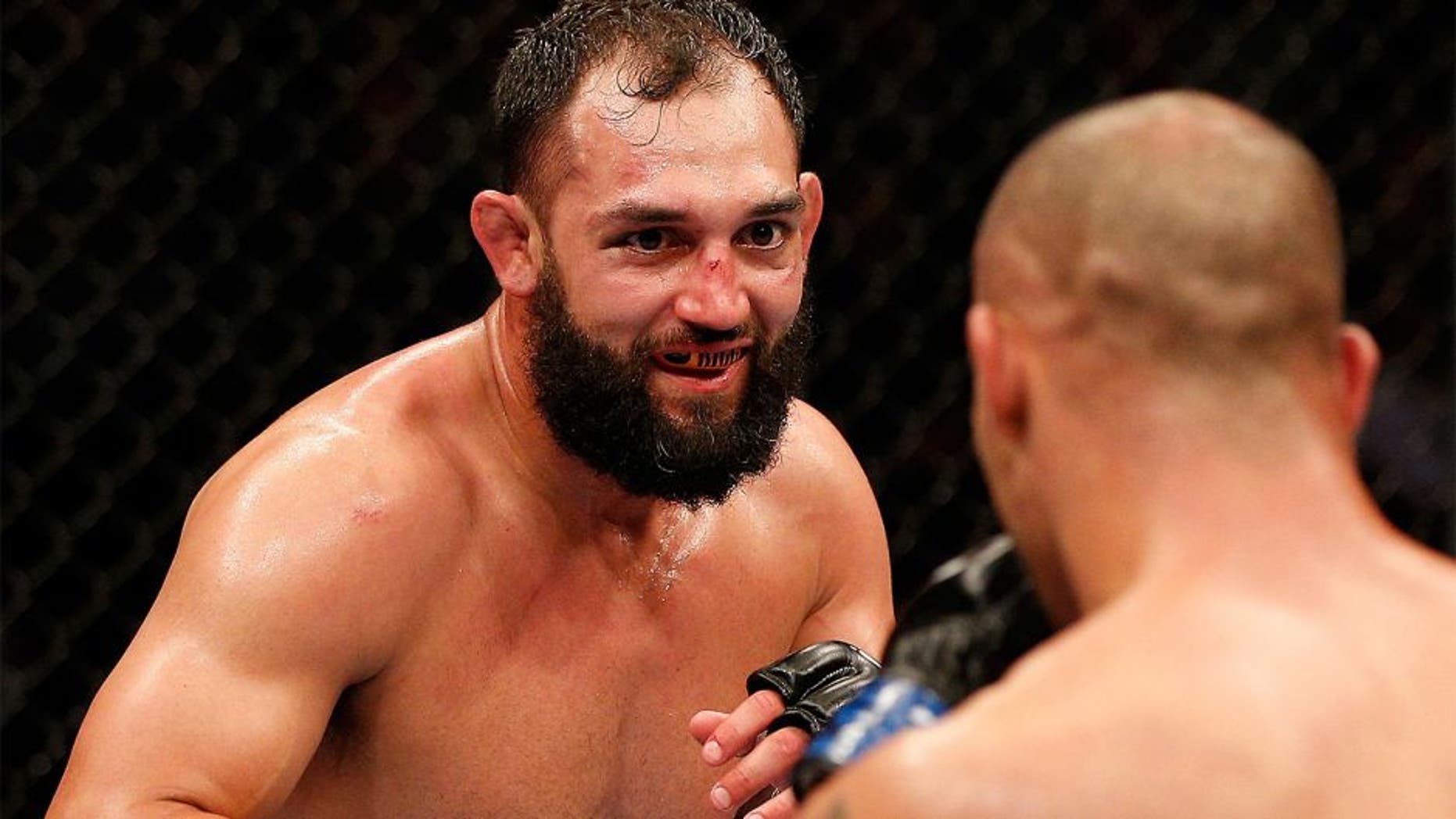DALLAS, TX - MARCH 15: (L-R) Johny Hendricks squares off with Robbie Lawler in their UFC welterweight championship bout at UFC 171 inside American Airlines Center on March 15, 2014 in Dallas, Texas. (Photo by Josh Hedges/Zuffa LLC/Zuffa LLC via Getty Images) *** Local Caption *** Johny Hendricks; Robbie Lawler
