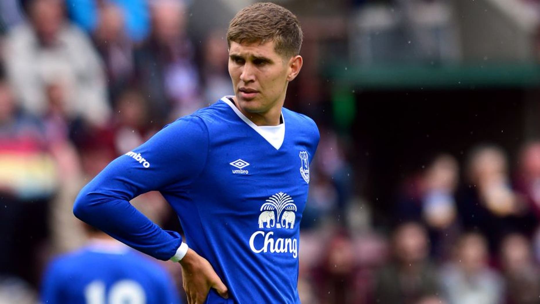 EDINBURGH, SCOTLAND - JULY 26 : John Stones of Everton in action during a pre season friendly match between Heart of Midlothian and Everton FC at Tynecastle Stadium on July 26, 2015 in Edinburgh, Scotland. (Photo by Mark Runnacles/Getty Images)