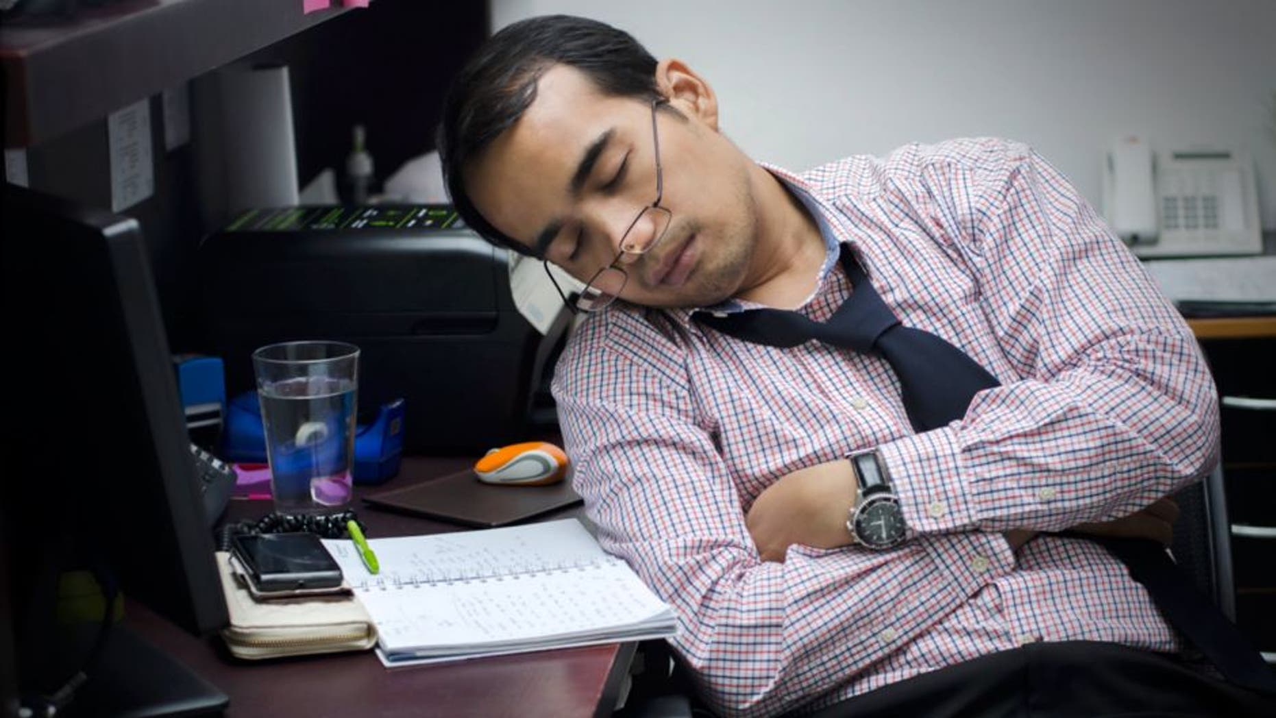 Man sleep on office