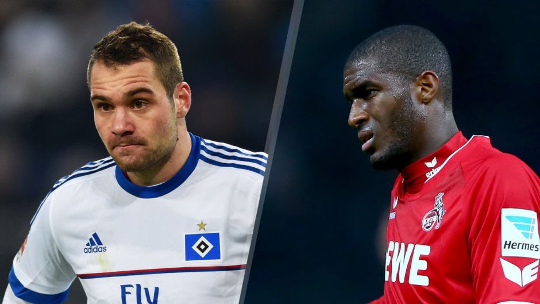 HAMBURG, GERMANY - JANUARY 22: Pierre-Michel Lasogga of SV Hamburg looks on during the Bundesliga match between Hamburger SV and FC Bayern Muenchen at Volksparkstadion on January 22, 2016 in Hamburg, Germany. (Photo by Stuart Franklin/Bongarts/Getty Images) BERLIN, GERMANY - SEPTEMBER 22: Anthony Modeste of Koeln reacts during the Bundesliga match between Hertha BSC Berlin and 1. FC koelm at Olympiastadion on September 22, 2015 in Berlin, Germany. (Photo by Martin Rose/Bongarts/Getty Images)