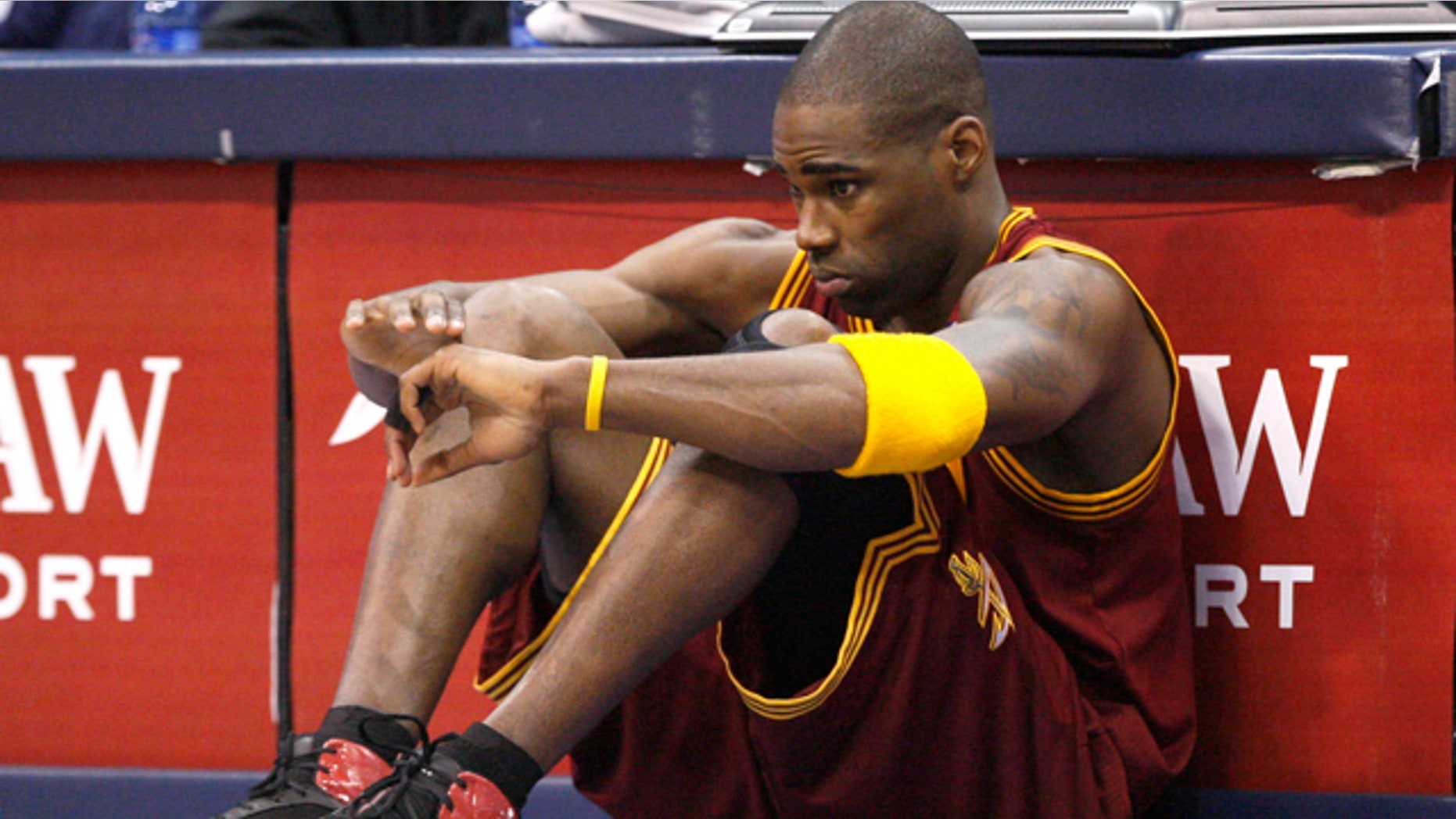 Feb. 7: Cleveland Cavaliers power forward Antawn Jamison (4) sits in front of the scorer's tables, waiting to be subbed in during the first half of the NBA basketball game against the Dallas Mavericks in Dallas.